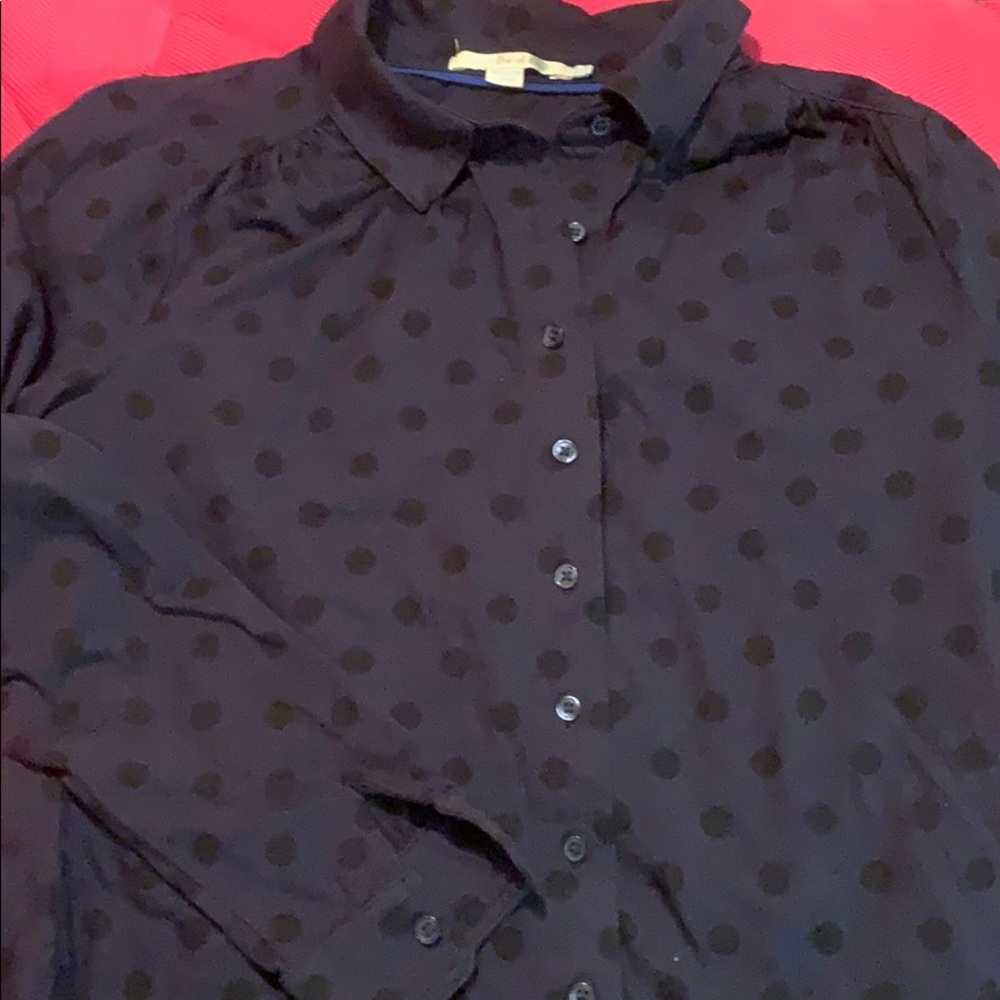 Boden Polka Dot Button Down Top